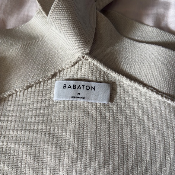 Babaton Cream Ribbed Crop Tank Top - Picture 6 of 6